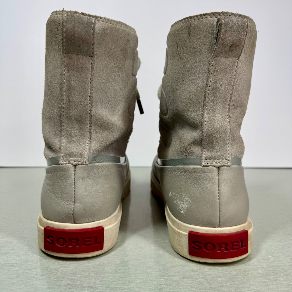 Sorel Waterproof Winter Boots Faux Fur Trim Lace Up Gray NL3926-081 Women's Sz 8 - Picture 8 of 11